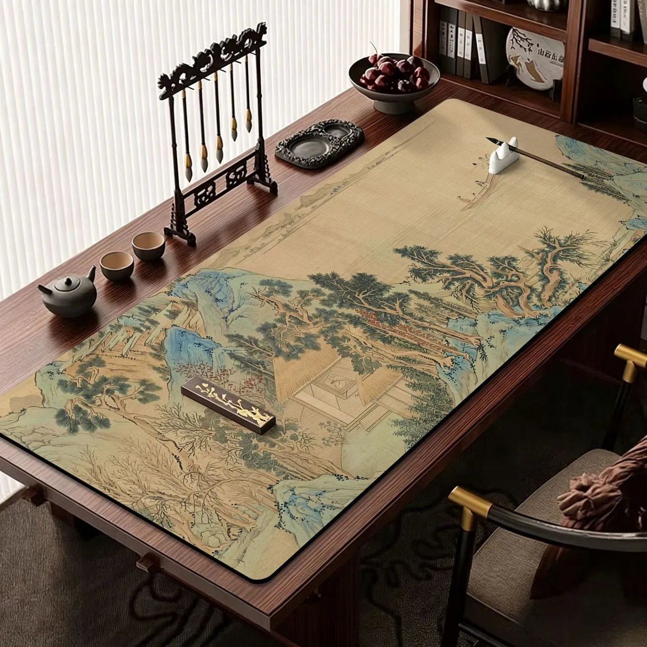 New Chinese Calligraphy Book Cushion Water Absorption Quick Dry Easy Care Study Room Study Desk Cushion National Style Desk Cloth Desktop Protective Cushion