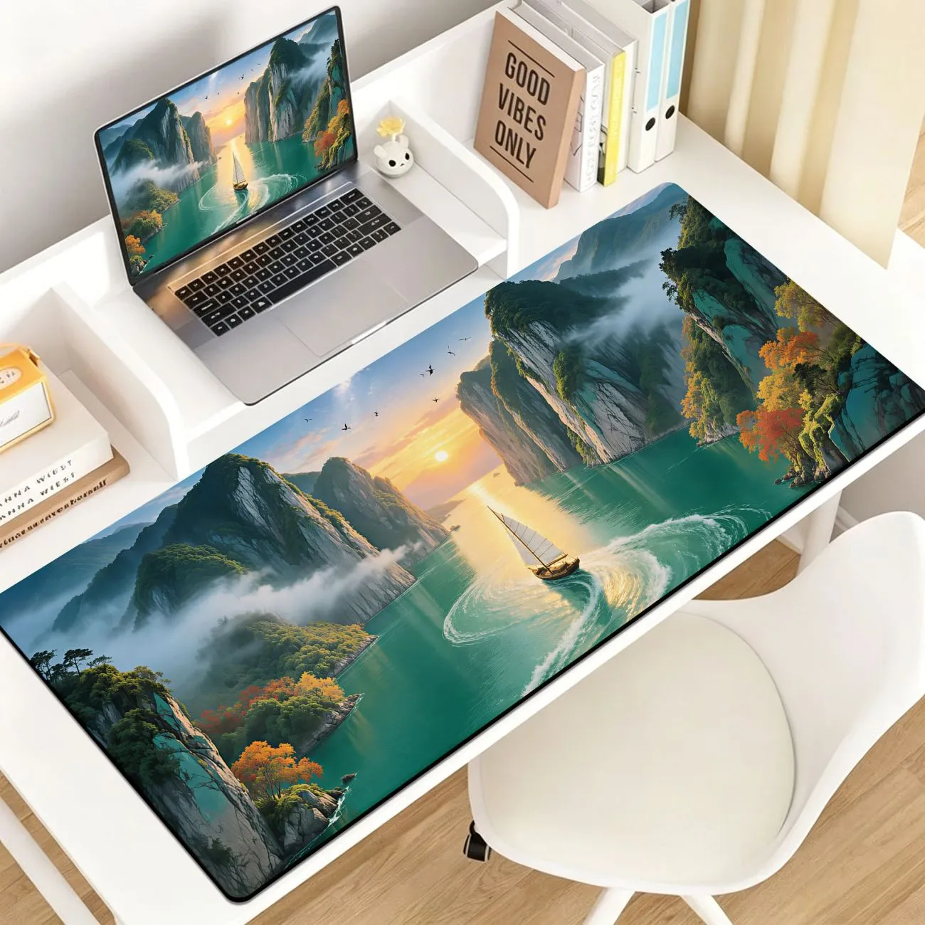 Mouse Pad Extra Large Computer Keyboard Pad E-sports Anime Game National Style Desk Pad Boys and Girls Edge Lock Thickening – image 4