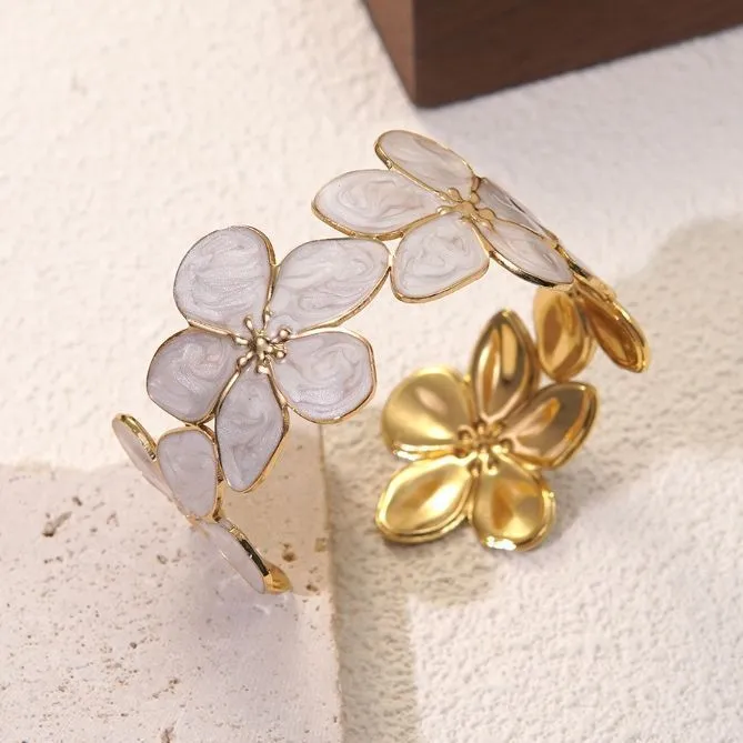 Floral Antique Bracelet Gift Titanium Steel Drip Oil Young French Romantic Light Luxury Luxury European and American Cross-Border Accessories – image 7