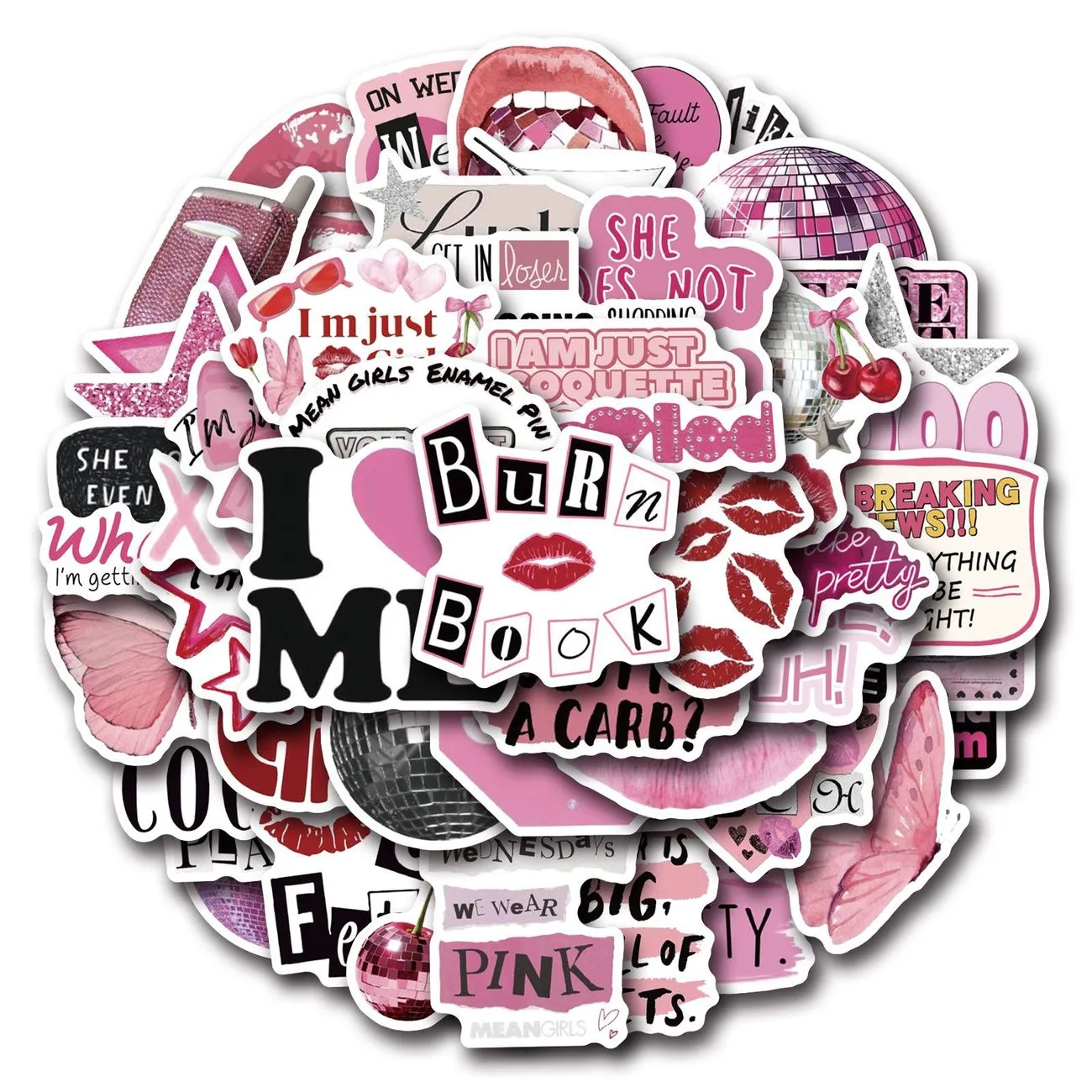50 Stickers Pink Sweet Cool Y2K Stickers ins Spice Girl Variety Posters Decorative DIY Ledger Phone Suitcase – image 7