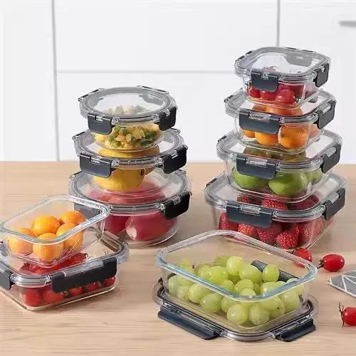 Cross-border Amazon high borosilicate glass lunch box lunch box with lid microwave oven heating fresh-keeping box lunch box set – image 11