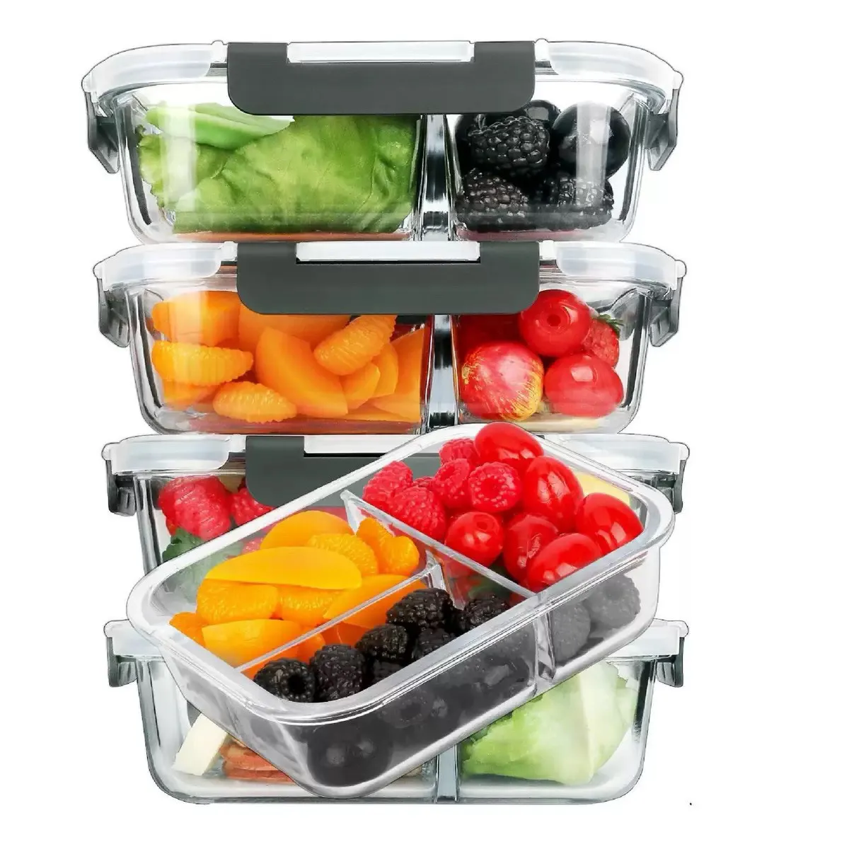 Cross-border Amazon high borosilicate glass lunch box lunch box with lid microwave oven heating fresh-keeping box lunch box set – image 5