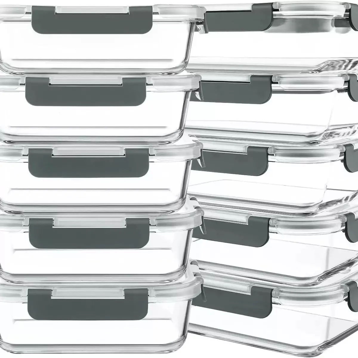 Cross-border Amazon high borosilicate glass lunch box lunch box with lid microwave oven heating fresh-keeping box lunch box set – image 8