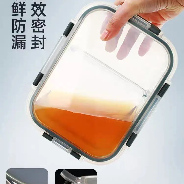 Cross-border Amazon high borosilicate glass lunch box lunch box with lid microwave oven heating fresh-keeping box lunch box set – image 10