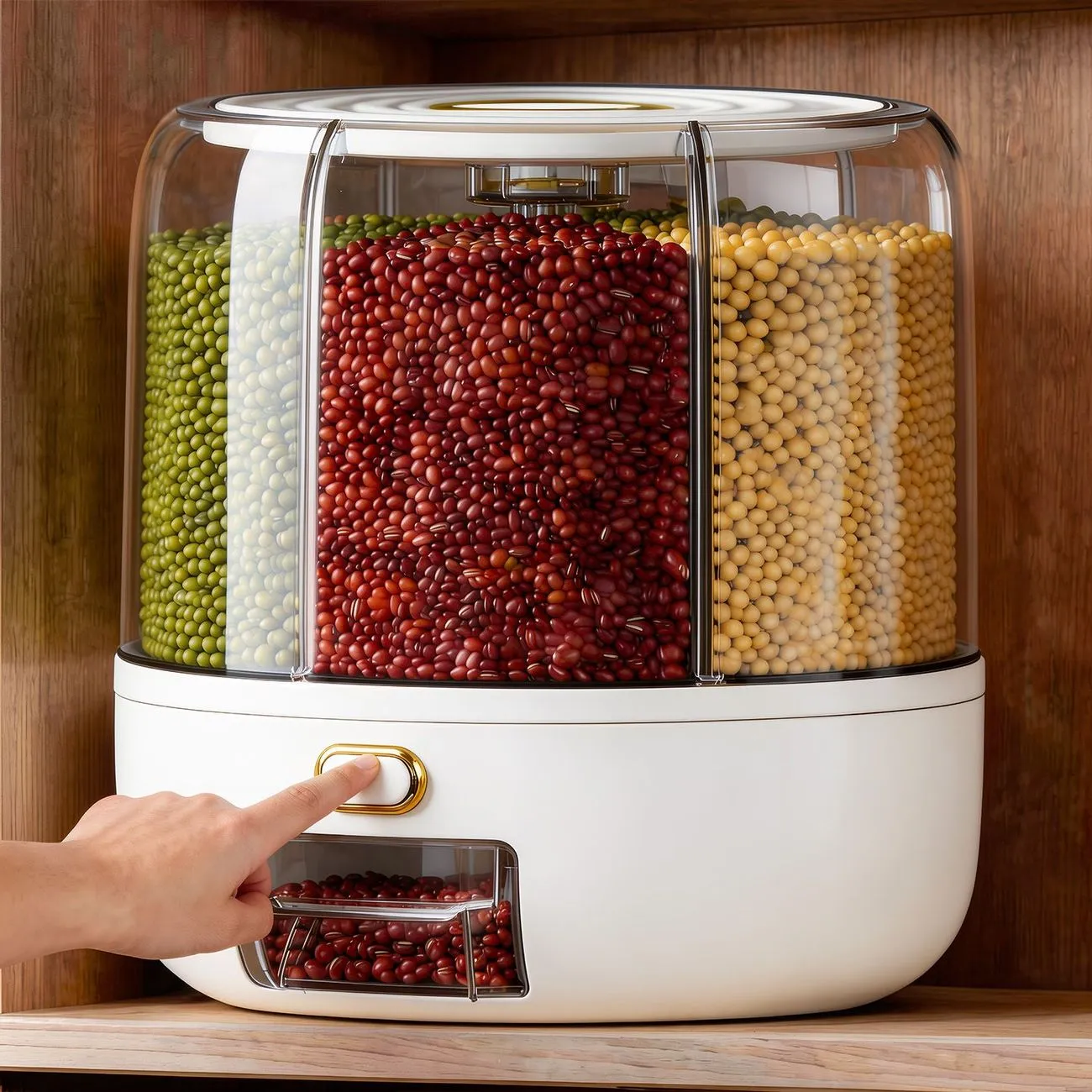 Thickened rice bucket Grains storage bucket Household packed rice moisture-proof insect-proof mildew-proof seal Rotating storage rice box – image 3