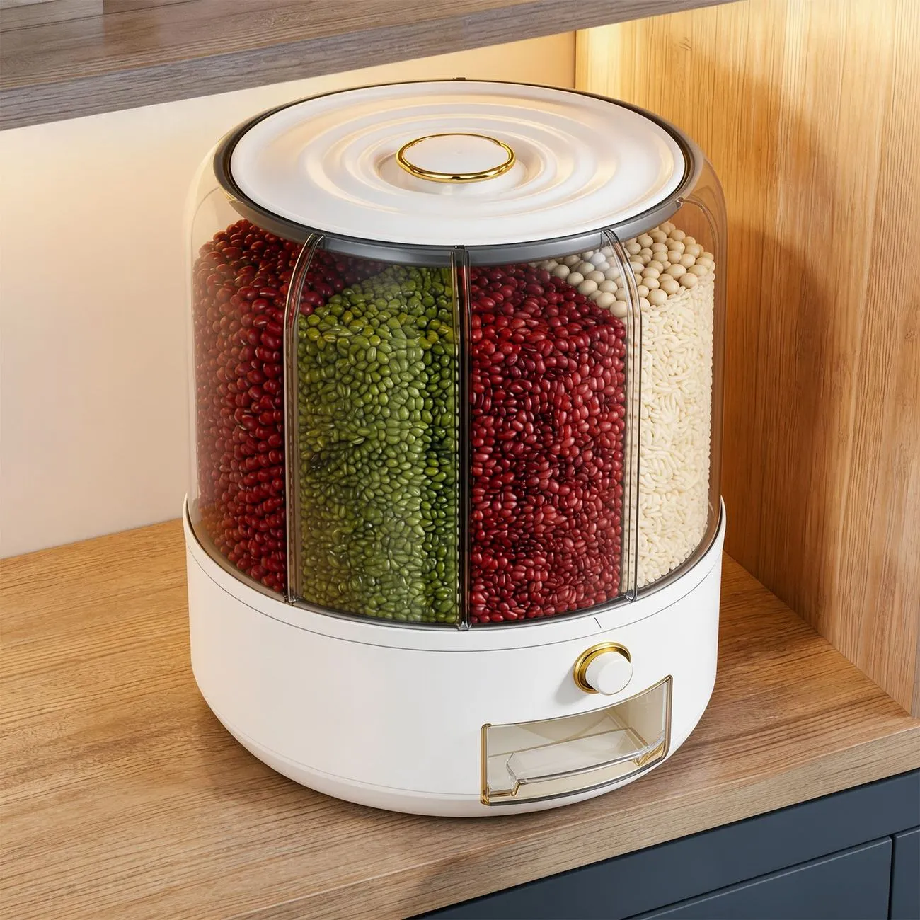 Thickened rice bucket Grains storage bucket Household packed rice moisture-proof insect-proof mildew-proof seal Rotating storage rice box – image 5