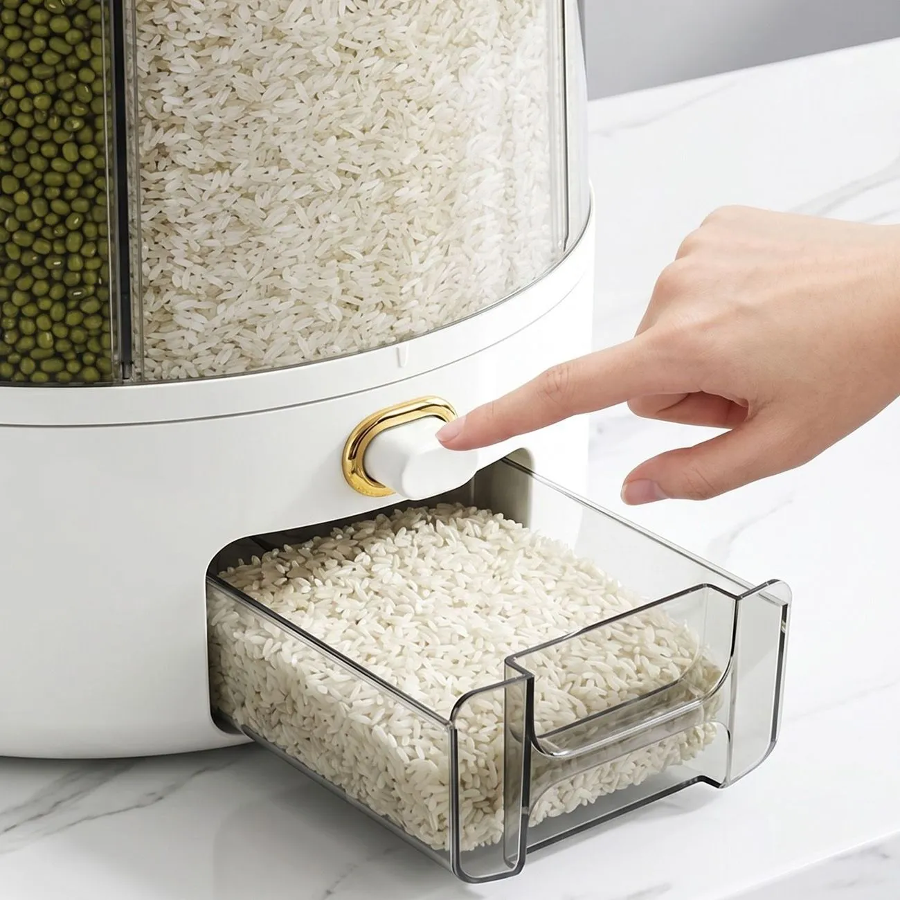 Thickened rice bucket Grains storage bucket Household packed rice moisture-proof insect-proof mildew-proof seal Rotating storage rice box – image 10