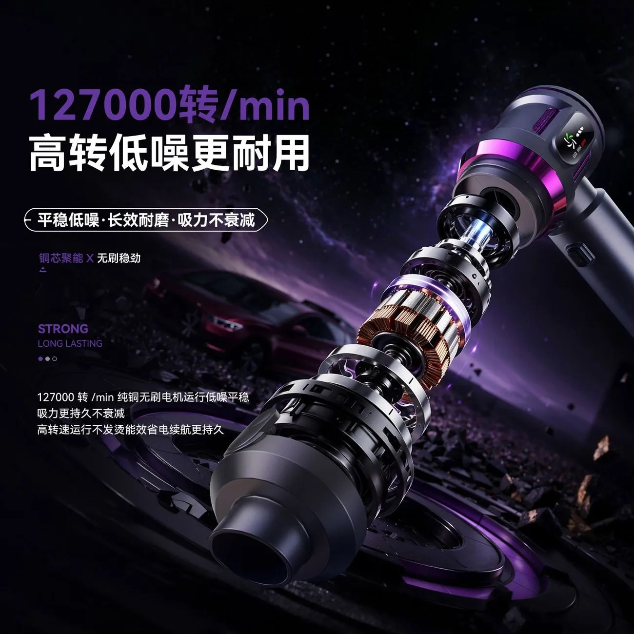 [Puppy] new max car vacuum cleaner large suction super strong suction machine car high strength wireless handheld – image 10