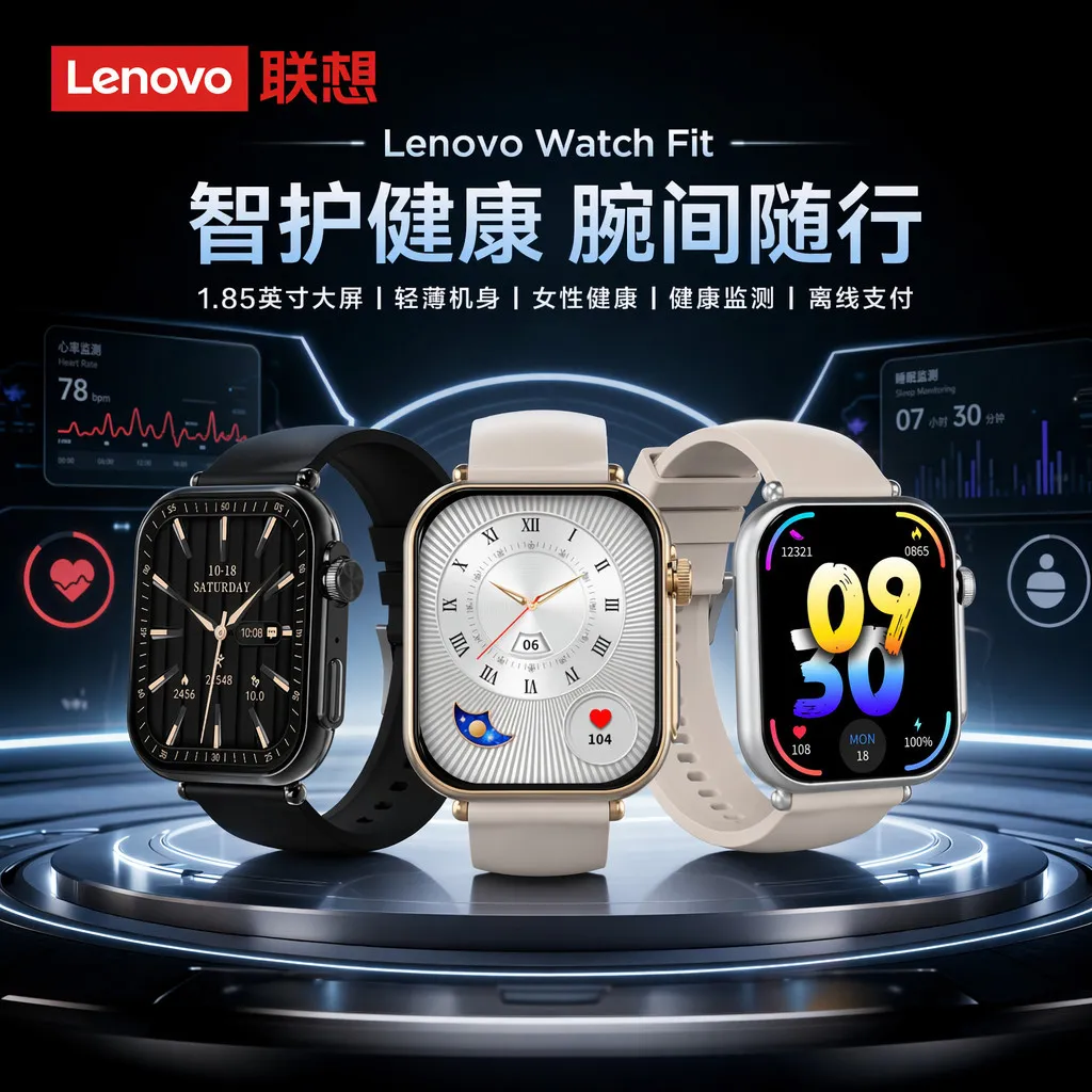 [Lenovo] Watchfit Smartwatch Fashion Edition Slim Large Screen Gift HD Call Health Monitoring
