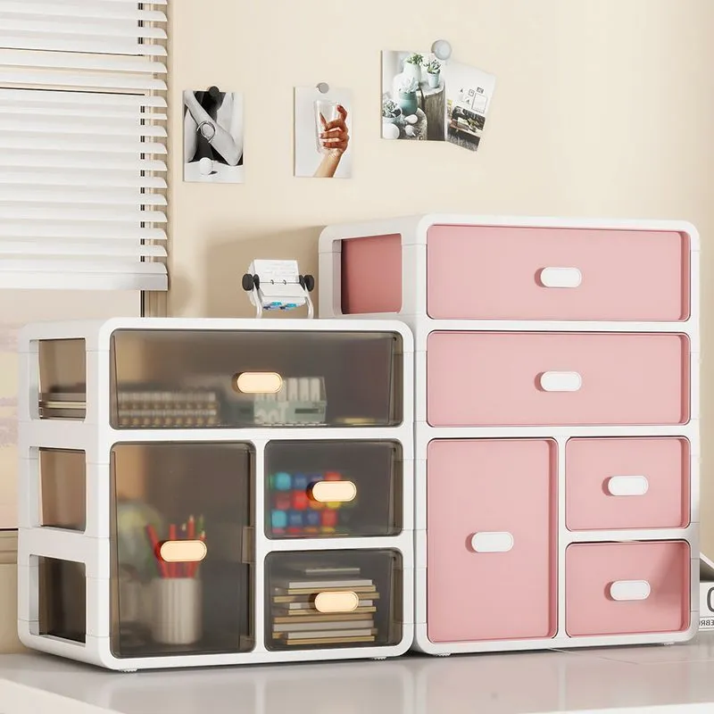 Desk Storage Box Drawer Desk Office Clutter Organizer Box Cabinet Dresser Cosmetic Storage Cabinet – image 7