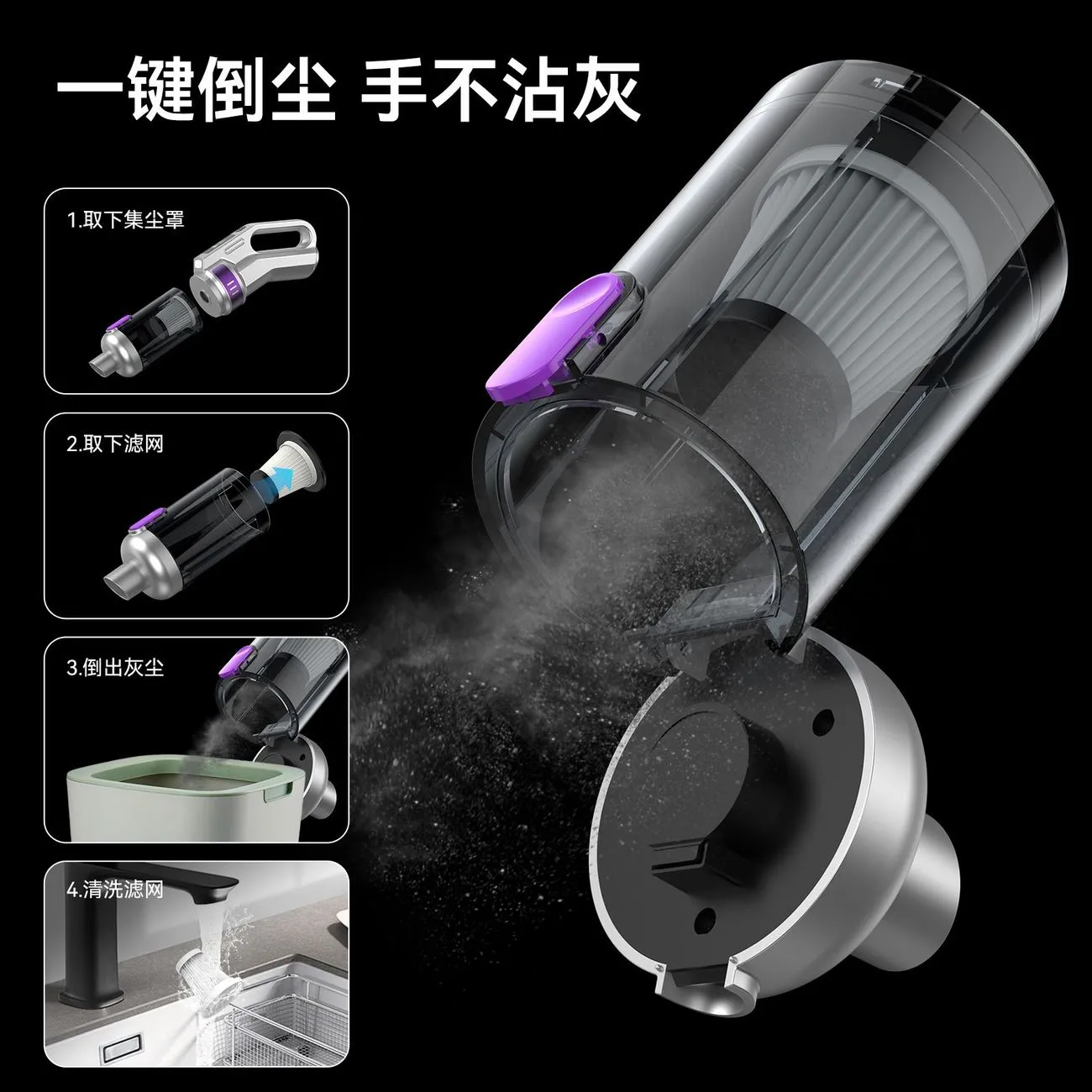 Car Wireless Handheld High Power Blowing Multipurpose Vacuum Cleaner Household Carpet Powerful Brushless Motor Vacuum Cleaner – image 9