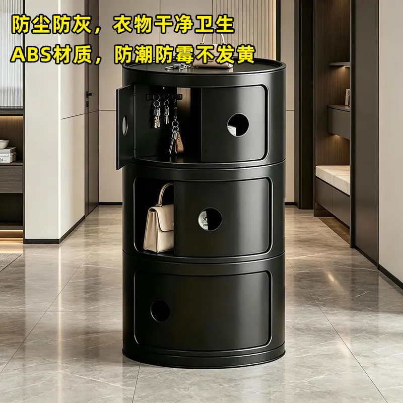 New cloakroom storage cabinet ins style round key baby storage box three layers shelf storage cabinet