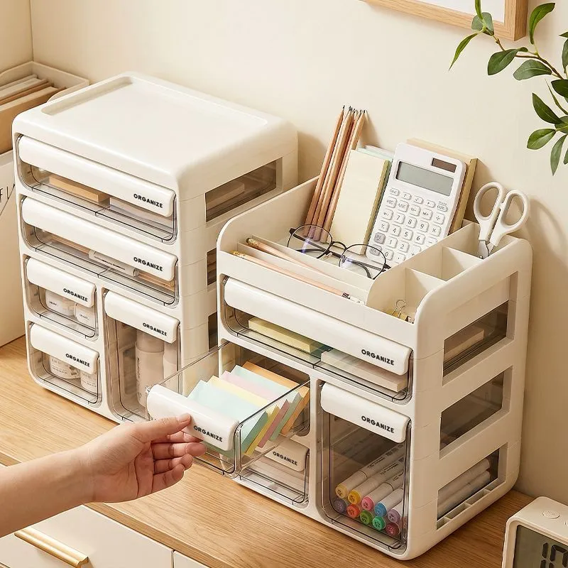 Desk Top Multi-lattice Drawer Storage Box Transparent Acrylic Cosmetics Stationery Organizing Box Student Dorm Desk Storage – image 5