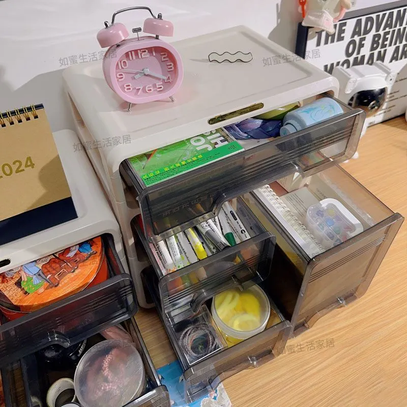 Drawer Desk Storage Box Student Desk Organizing Office Stationery Cosmetics Shelf Storage Box – image 4