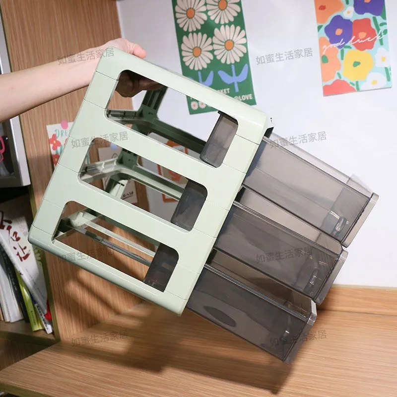 Drawer Desk Storage Box Student Desk Organizing Office Stationery Cosmetics Shelf Storage Box – image 8