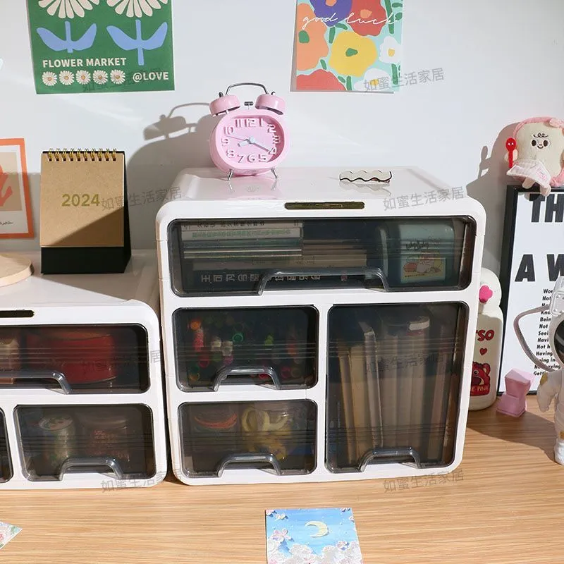Drawer Desk Storage Box Student Desk Organizing Office Stationery Cosmetics Shelf Storage Box – image 10
