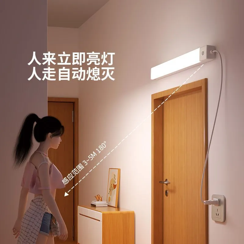 Plug-in human body sensor light, automatic at night, lights up and goes out when people come and goes, ultra-bright bathroom stairway lighting – image 3