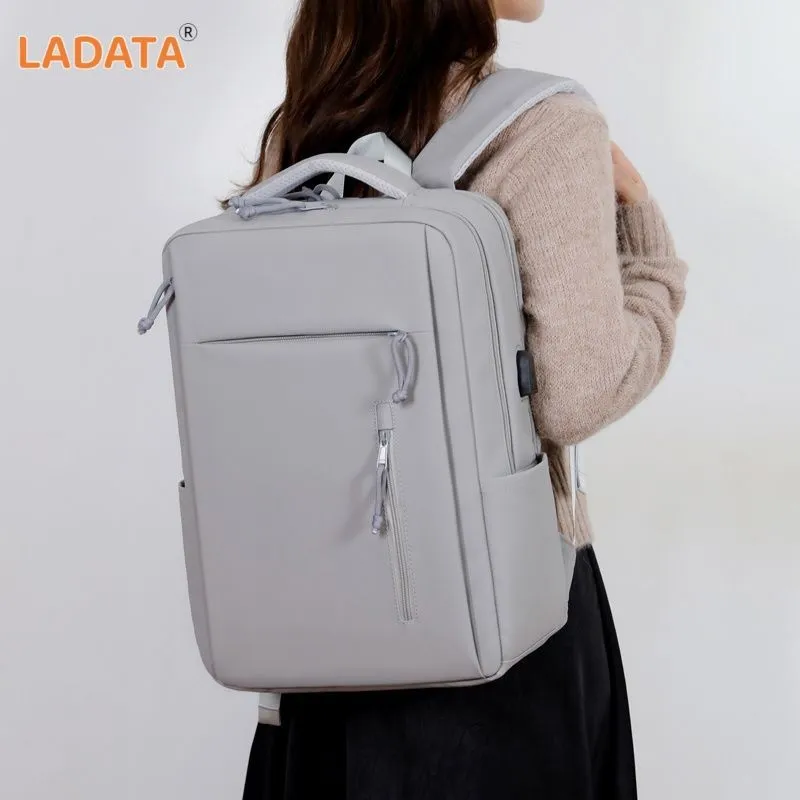 [Ladata] Simple Computer Backpack with Shockproof Airbag Business Commuter Multifunction Computer Bag College Student School Bag – image 11