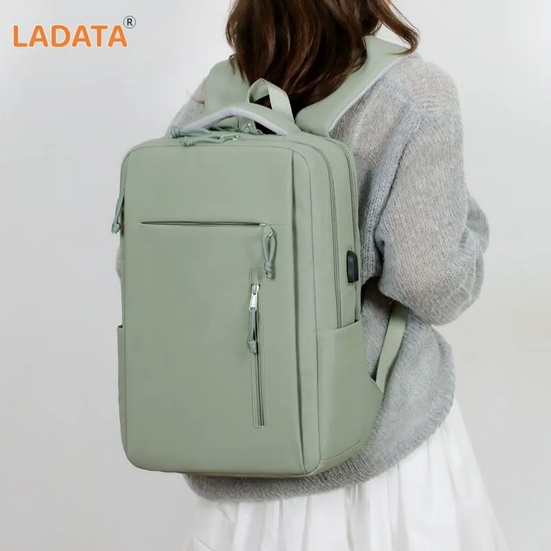 [Ladata] Simple Computer Backpack with Shockproof Airbag Business Commuter Multifunction Computer Bag College Student School Bag – image 9