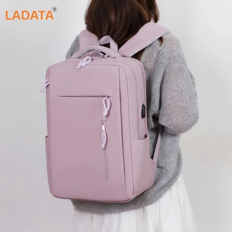 [Ladata] Simple Computer Backpack with Shockproof Airbag Business Commuter Multifunction Computer Bag College Student School Bag – image 10