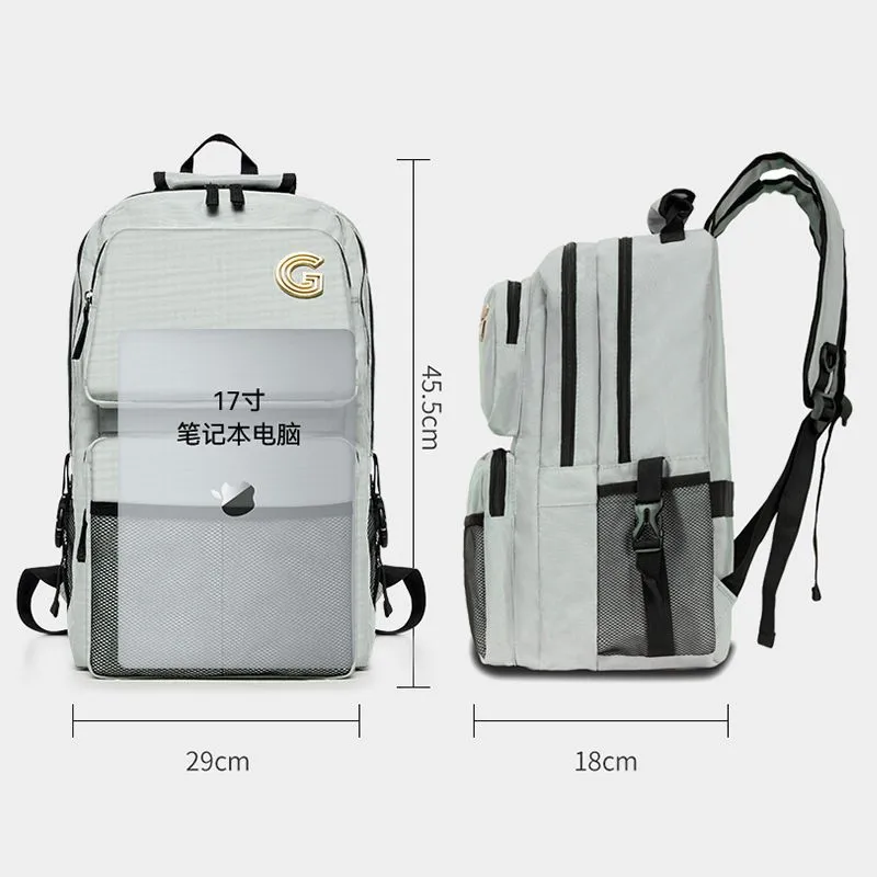 [Ginza] School Bag Backpack New Backpack Unisex Junior High School College Student Computer Bag Travel Bag School Bag Large Capacity – image 5