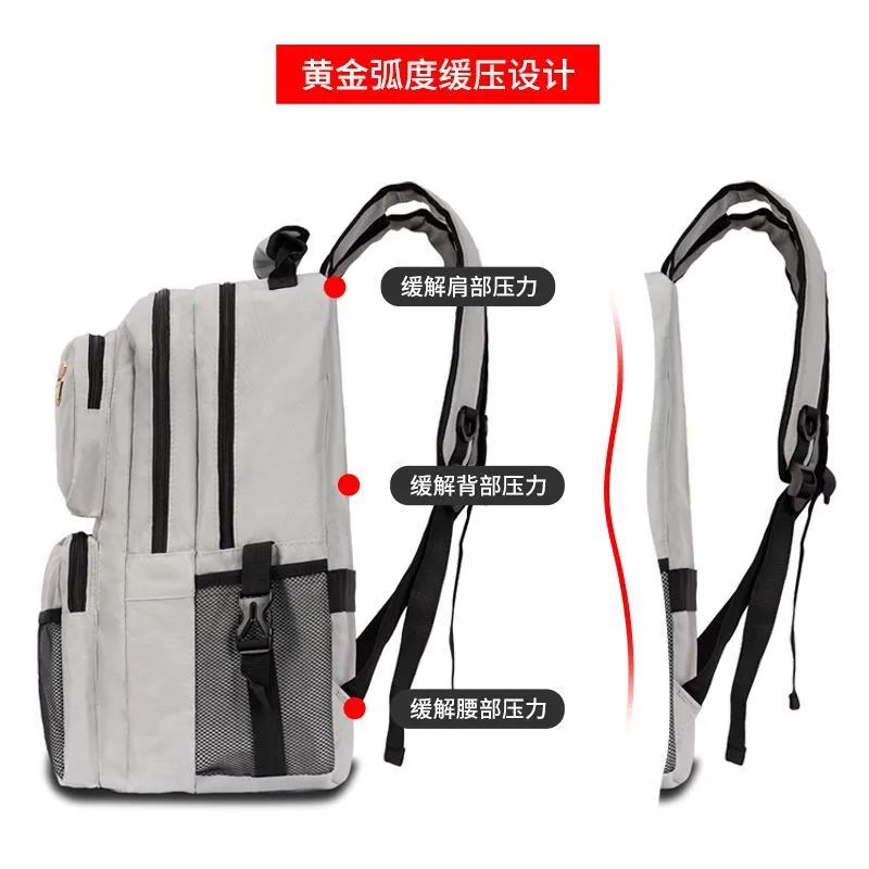 [Ginza] School Bag Backpack New Backpack Unisex Junior High School College Student Computer Bag Travel Bag School Bag Large Capacity – image 8