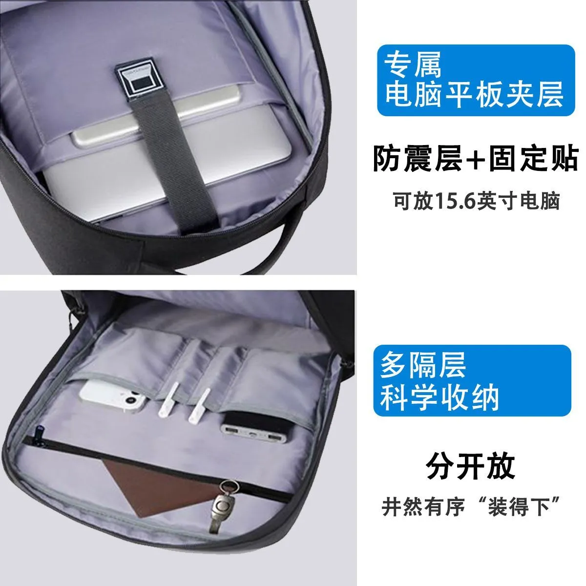 15.6 Inch Laptop Backpack College Student Tablet Game Backpack for Lenovo HP Asus – image 5
