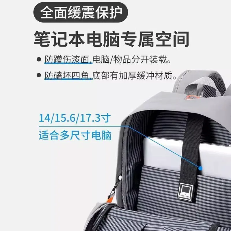 [Backpack] men's new backpack travel light business laptop bag business commute anti-splash wear school bag – image 3