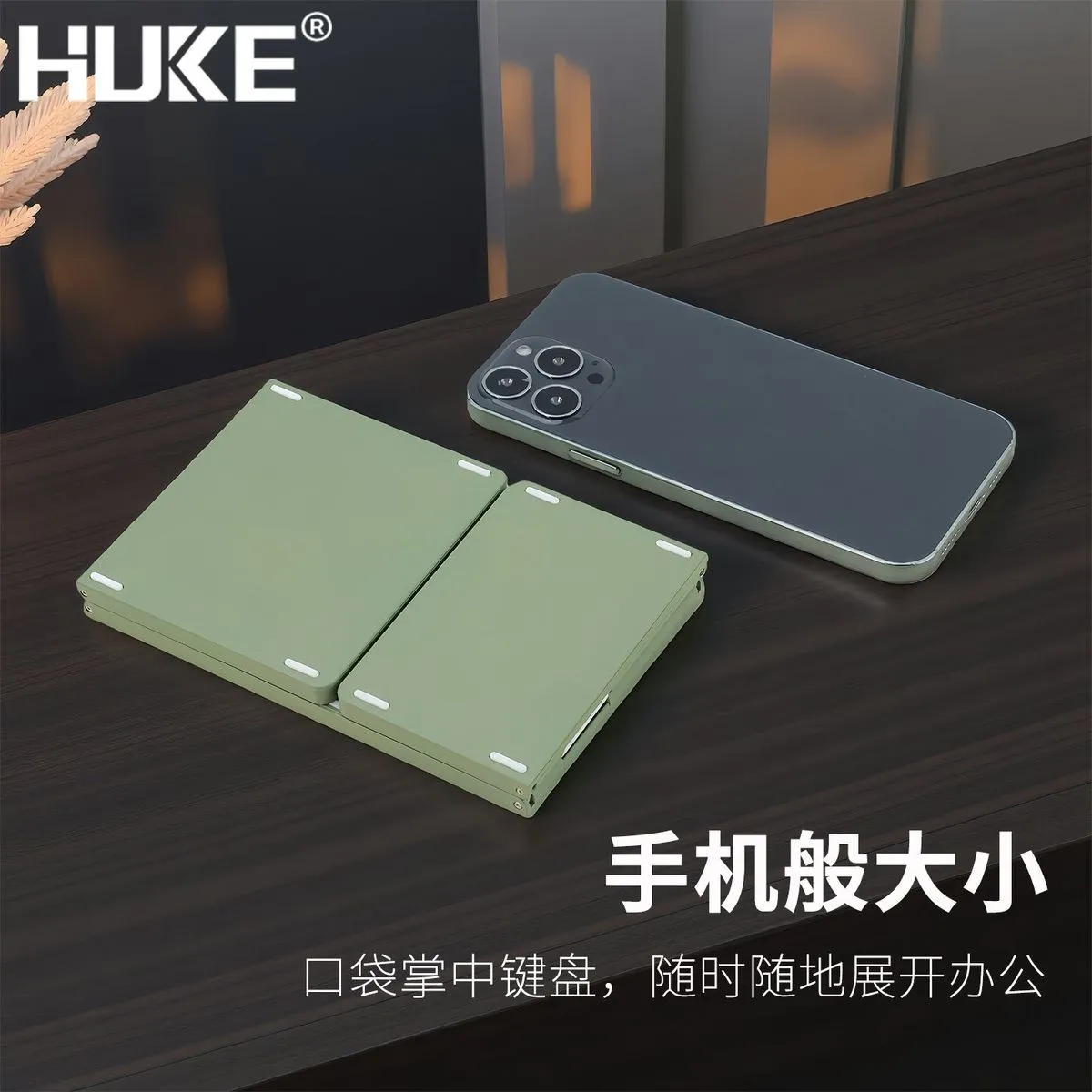 Hook Wireless Triple Bluetooth Folding Keyboard with Digital Touchpad Function Phone iPad Tablet Notebook – image 3