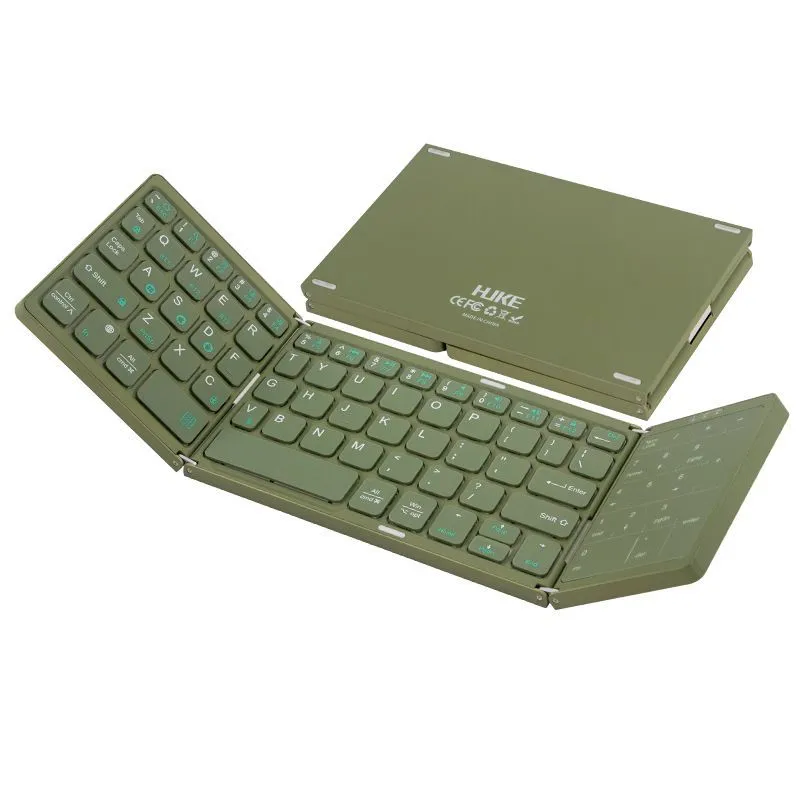 Hook Wireless Triple Bluetooth Folding Keyboard with Digital Touchpad Function Phone iPad Tablet Notebook – image 9