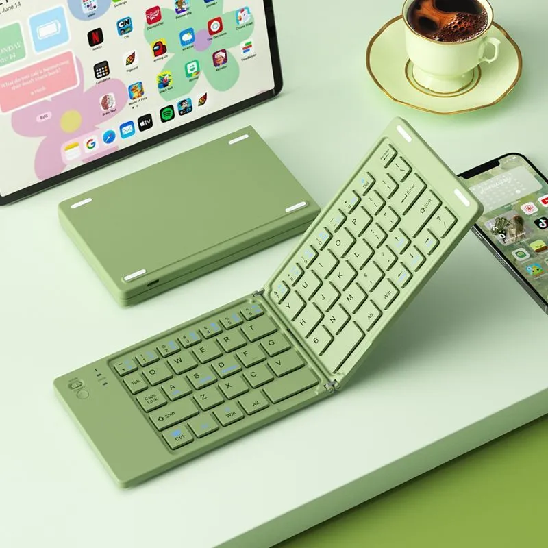BOW Wireless Folding Bluetooth Keyboard Portable Mobile Phone iPad Tablet Office Universal Silent Thin Light Mouse Small – image 10