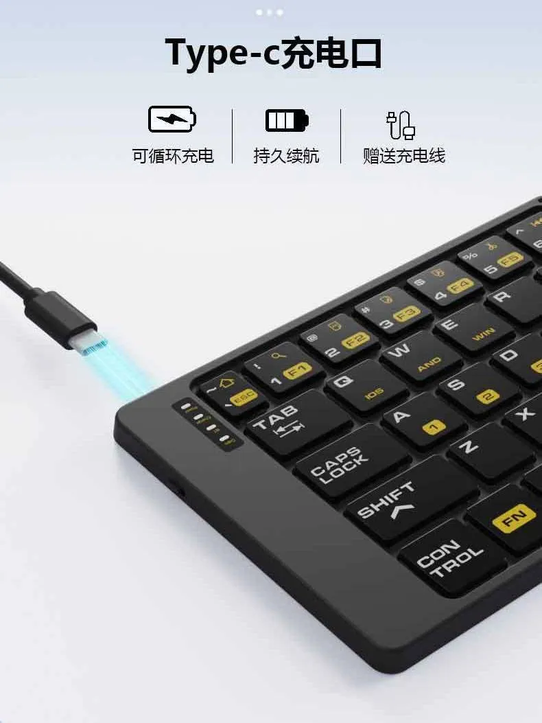 Acer Wireless Bluetooth Folding Keyboard Portable Apple Huawei Android Rechargeable Mini Mute Universal – image 7