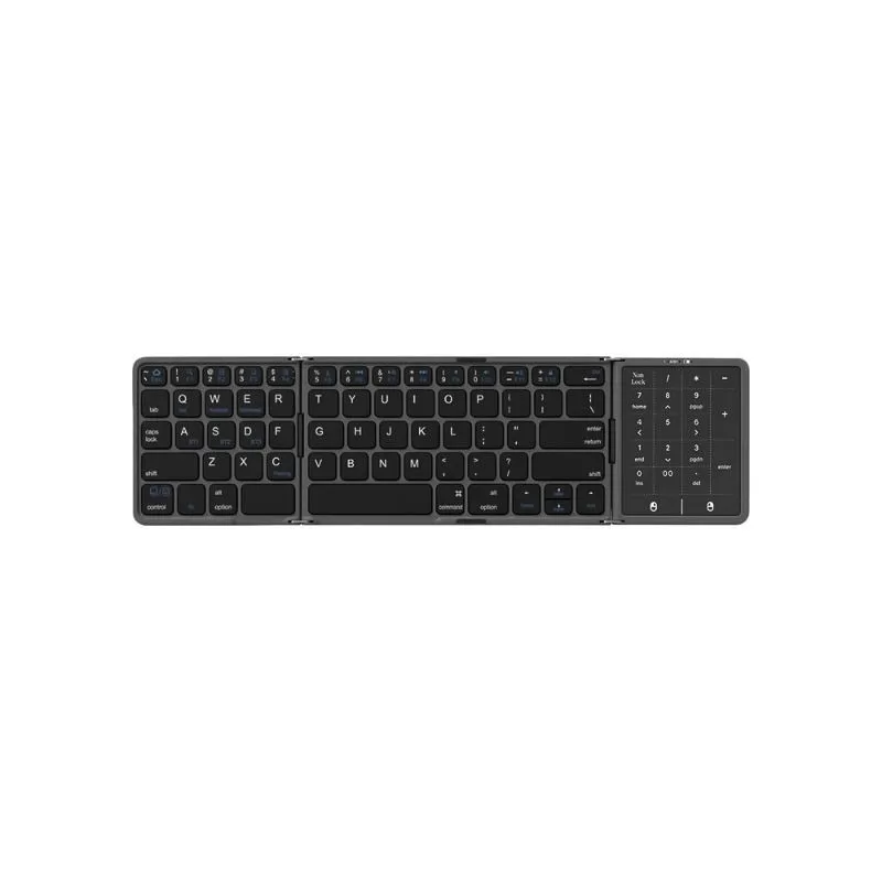 Tri-fold wireless bluetooth keyboard ultra-thin for mobile phone tablet ipad computer bluetooth keyboard triple system touch – image 6