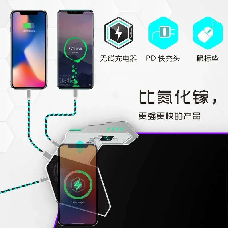 [Alien] RGB Luminous Wireless Charging Mouse Pad Oversized Gaming Desktop Pad Wireless Charging Mouse Pad – image 8