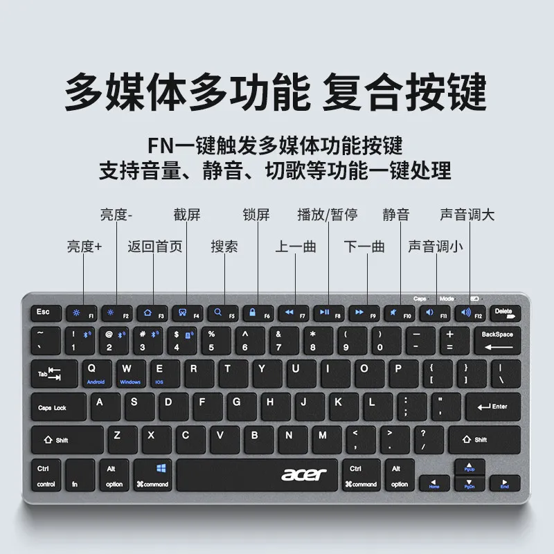 Acer Acer OKR280 Wireless Keyboard and Mouse Kit Bluetooth Silent Desktop Notebook Office Universal Charging