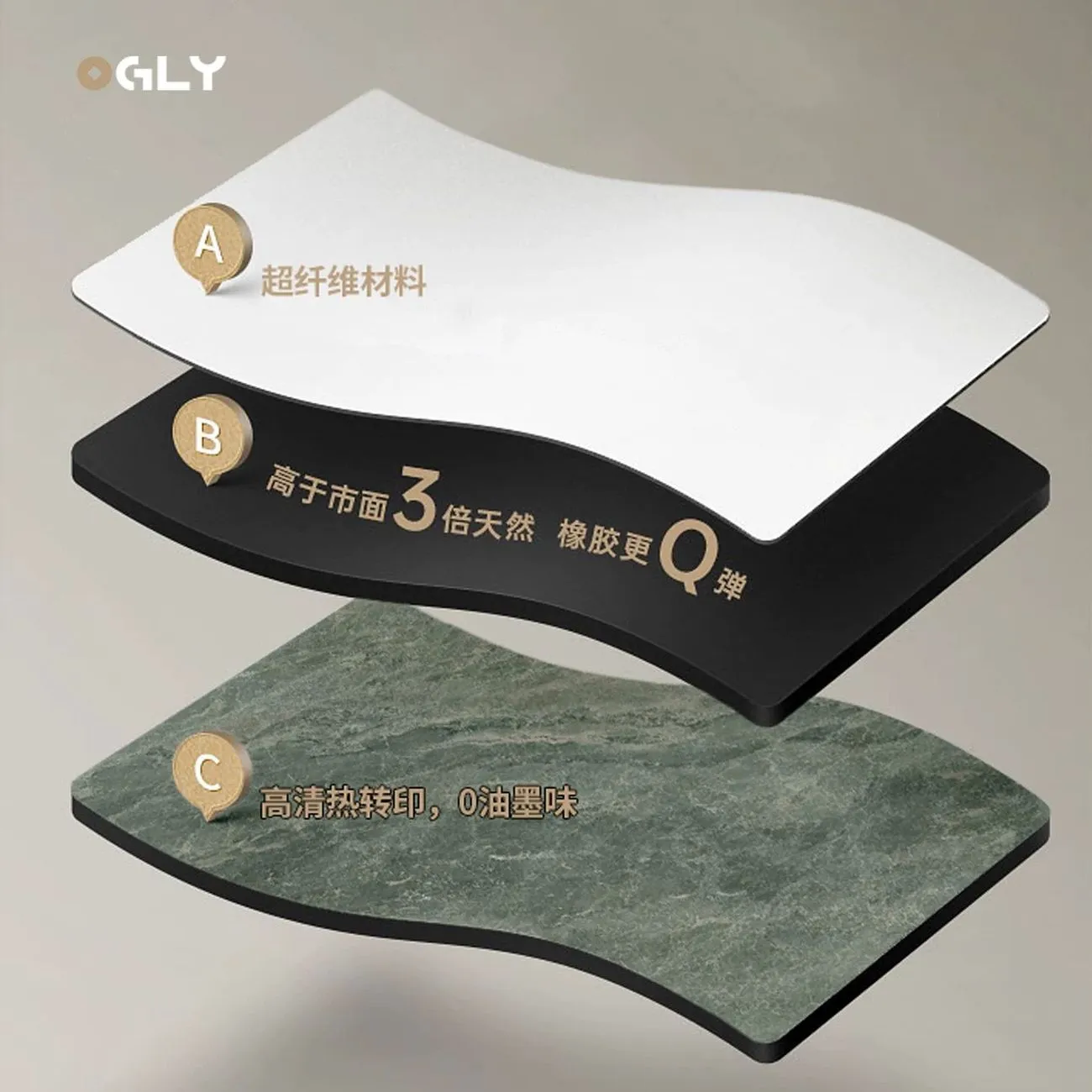 [Microfiber] OGLY Marble Gaming Table Mat Dirty Resistant Keyboard Mouse Pad Long Office Pad – image 5