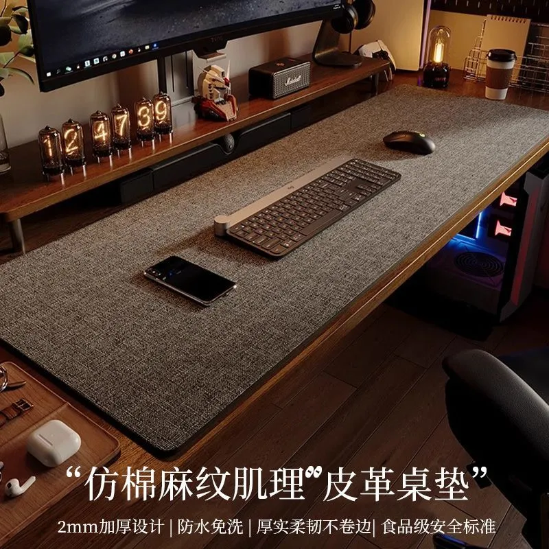 Desk Mat Computer Desk Mat Cotton Linen Texture Leather Tablecloth Desk Mat Mouse Pad Desk Mat Computer Mat