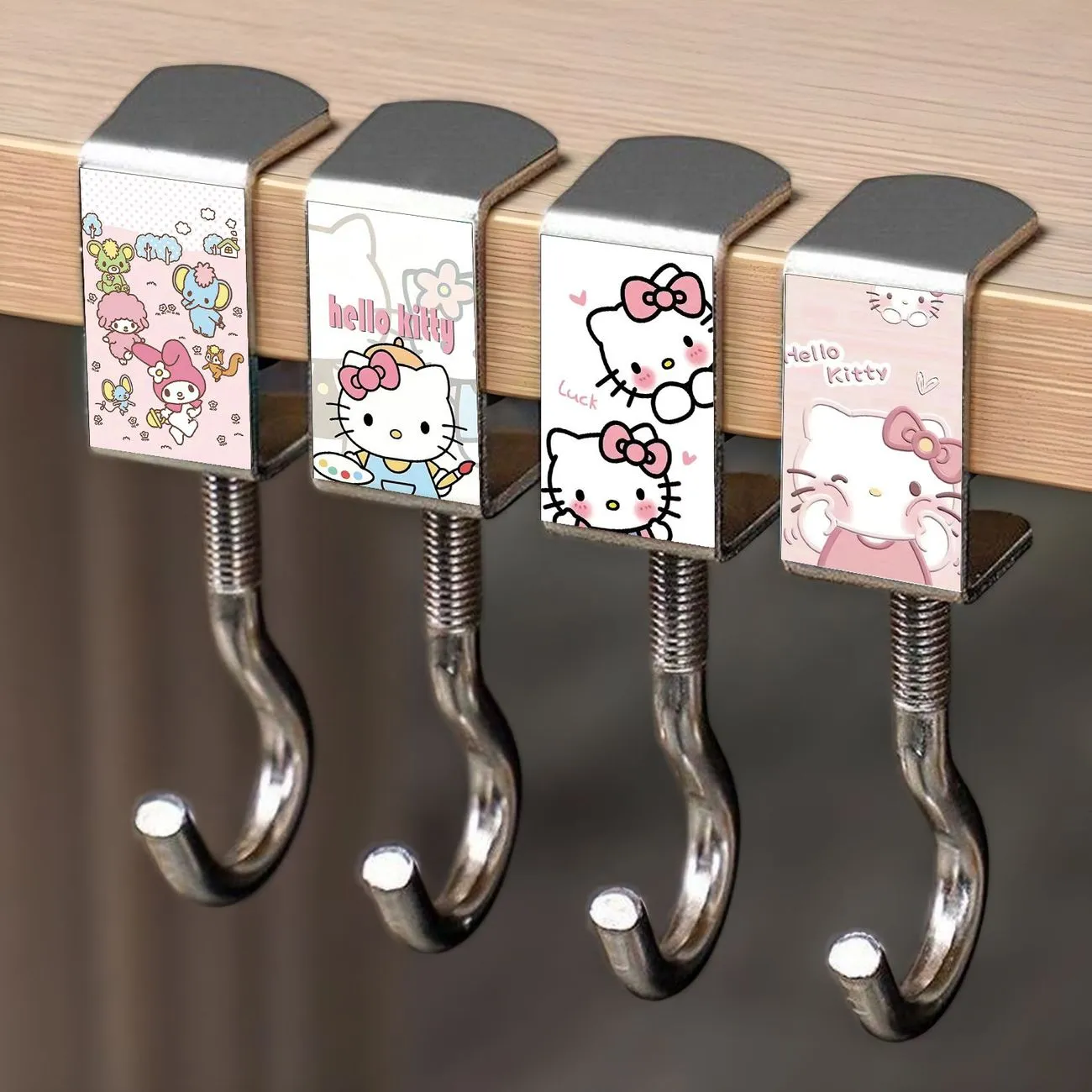 Kitty Cat Student Schoolbag Hook Movable Hanging Bag Divine Tool Desk Perforation Free Spiral Hook