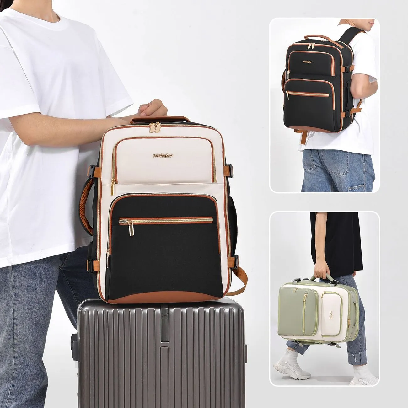 New large capacity multi-partition dopamine high school students contrast color backpack girls schoolbag junior high school students reduced burden backpack – image 4