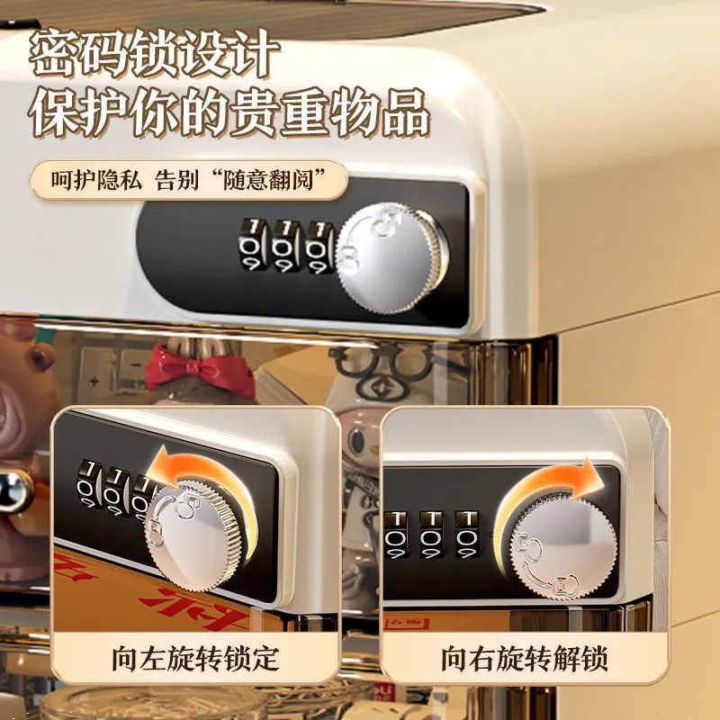 Password Storage Box Drawer Office Desktop Privacy A4 File Storage Cabinet Valuables with Lock Storage Box – image 5