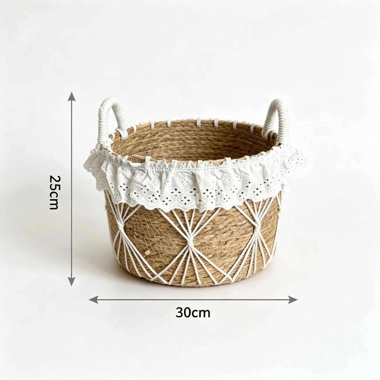 Medieval lace hand woven storage basket with handle High quality woven storage basket Clothing finishing basket – image 7