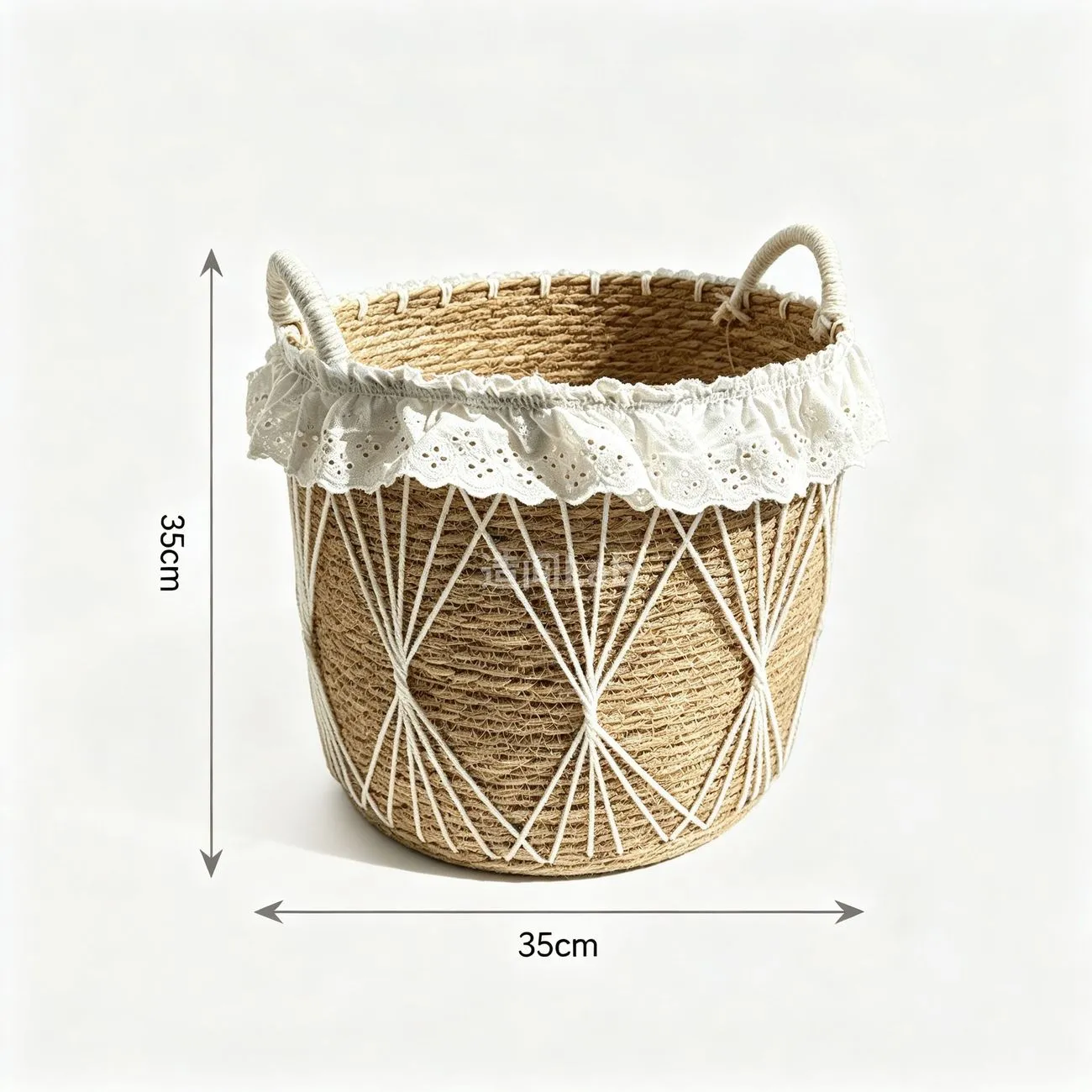 Medieval lace hand woven storage basket with handle High quality woven storage basket Clothing finishing basket – image 8