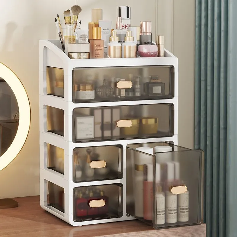 Large Capacity Tabletop Cosmetic Organizer Dresser Multilayer Organizer Dustproof Drawer Skincare Shelf – image 3