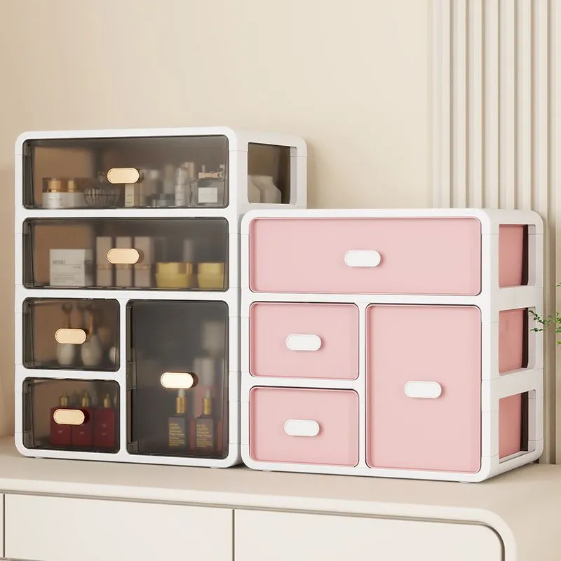 Large Capacity Tabletop Cosmetic Organizer Dresser Multilayer Organizer Dustproof Drawer Skincare Shelf – image 9