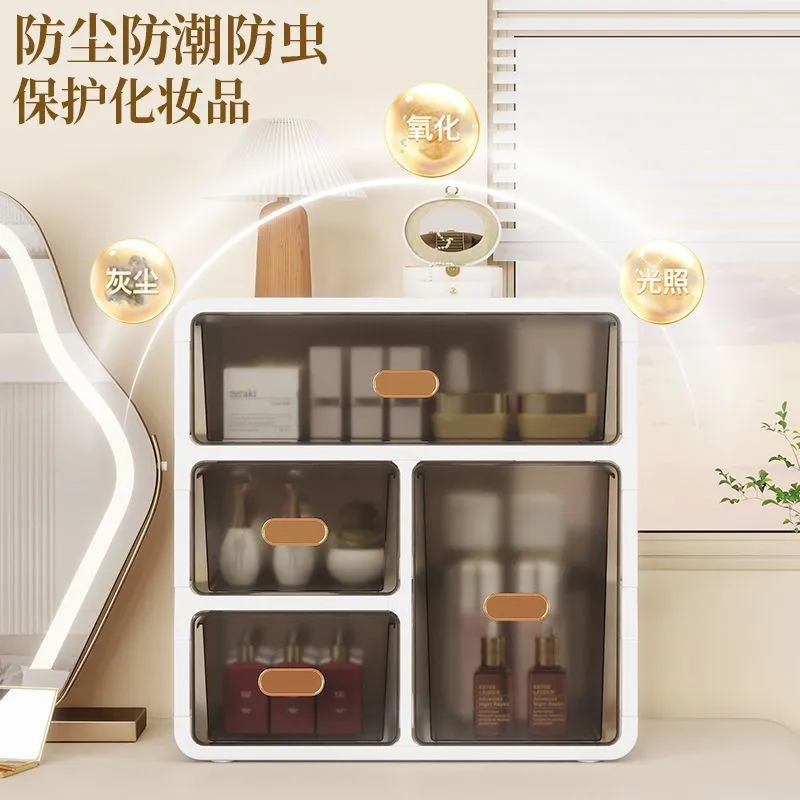 Large Capacity Tabletop Cosmetic Organizer Dresser Multilayer Organizer Dustproof Drawer Skincare Shelf – image 10