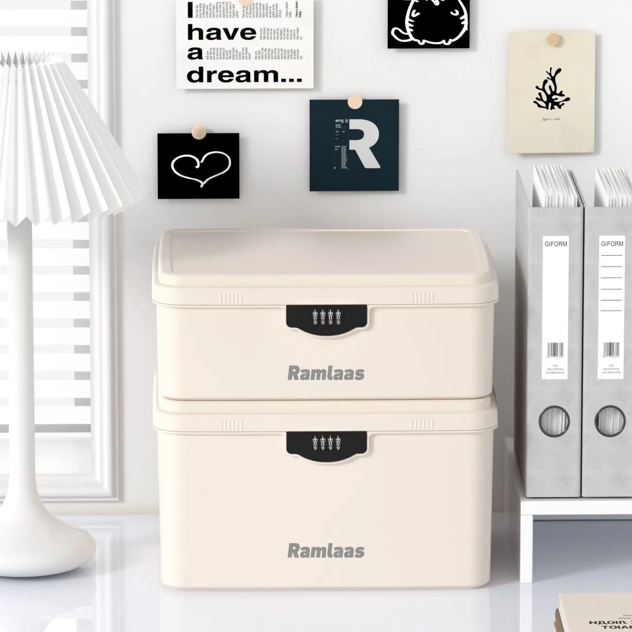 Document storage box Large capacity password storage box Valuables storage box File storage box Locked lock box – image 3