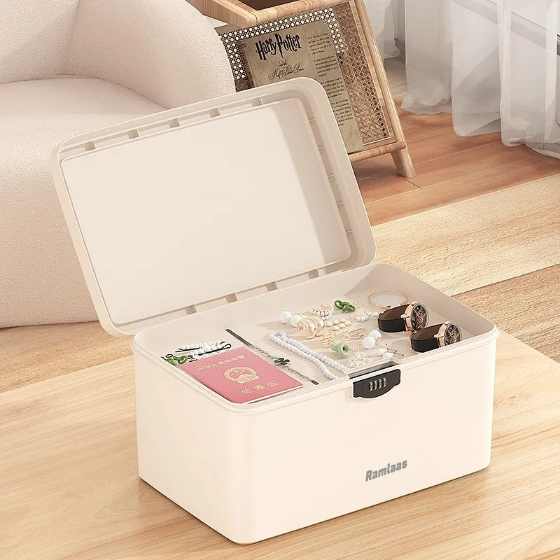 Document storage box Large capacity password storage box Valuables storage box File storage box Locked lock box – image 6