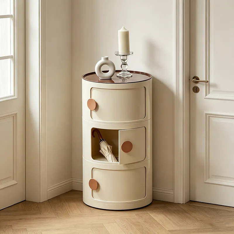 New cloakroom storage cabinet ins style round key baby storage box three layers shelf storage cabinet – image 6