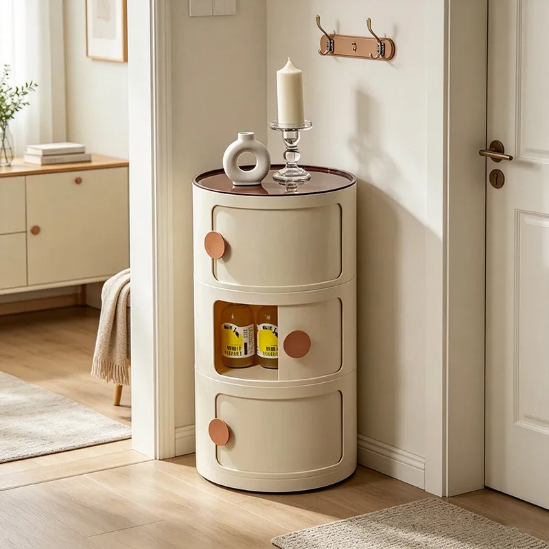 New cloakroom storage cabinet ins style round key baby storage box three layers shelf storage cabinet – image 7
