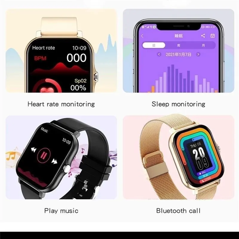 LIGE Full Touch Sport Smart Watch Men Women Heart Rate Fitne